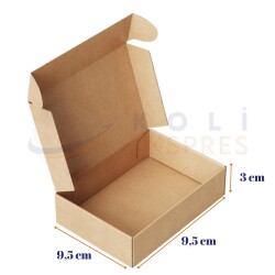Kilitli Küçük Ürün Kutusu 9,5x9,5x3 cm kraft - Koliekspres